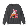 Ghost in a Pumpkin Halloween Sweatshirt | Pink Bow Crewneck