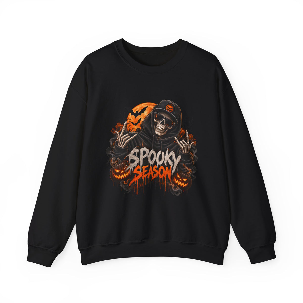 Men’s Spooky Season Halloween Sweatshirt | Skull Pumpkin Crewneck