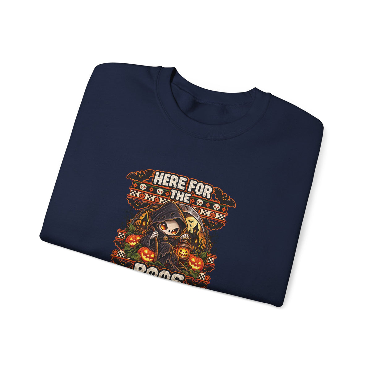 Here for the Boos Halloween Sweatshirt | Cute Grim Reaper Crewneck