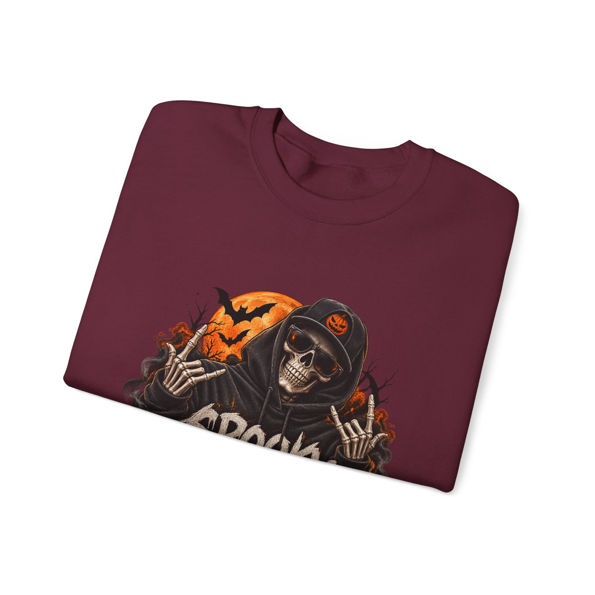 Men’s Spooky Season Halloween Sweatshirt | Skull Pumpkin Crewneck