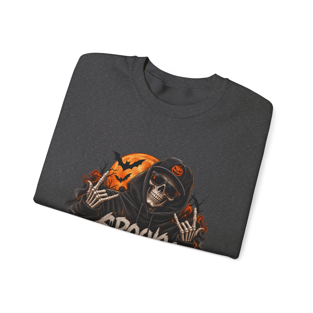 Men’s Spooky Season Halloween Sweatshirt | Skull Pumpkin Crewneck