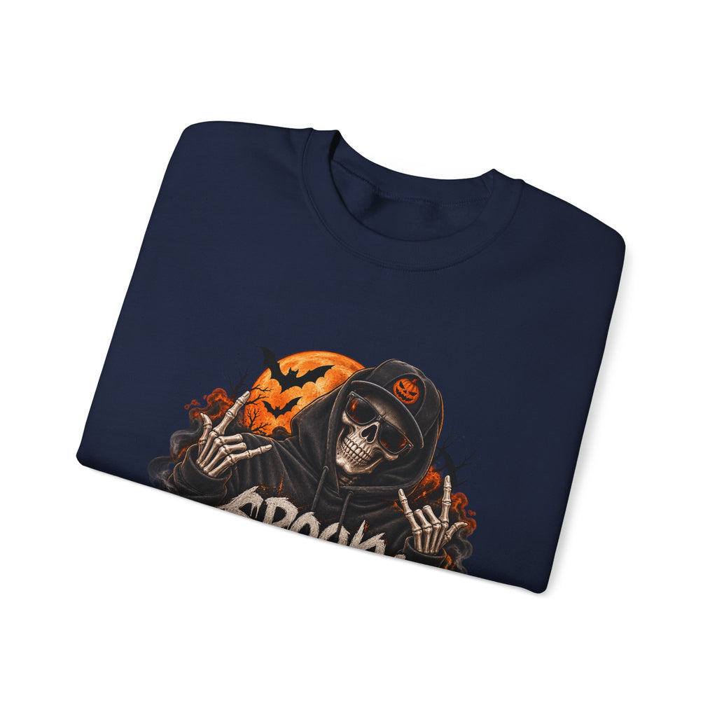 Men’s Spooky Season Halloween Sweatshirt | Skull Pumpkin Crewneck