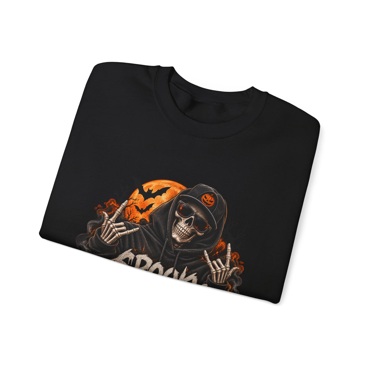 Men’s Spooky Season Halloween Sweatshirt | Skull Pumpkin Crewneck