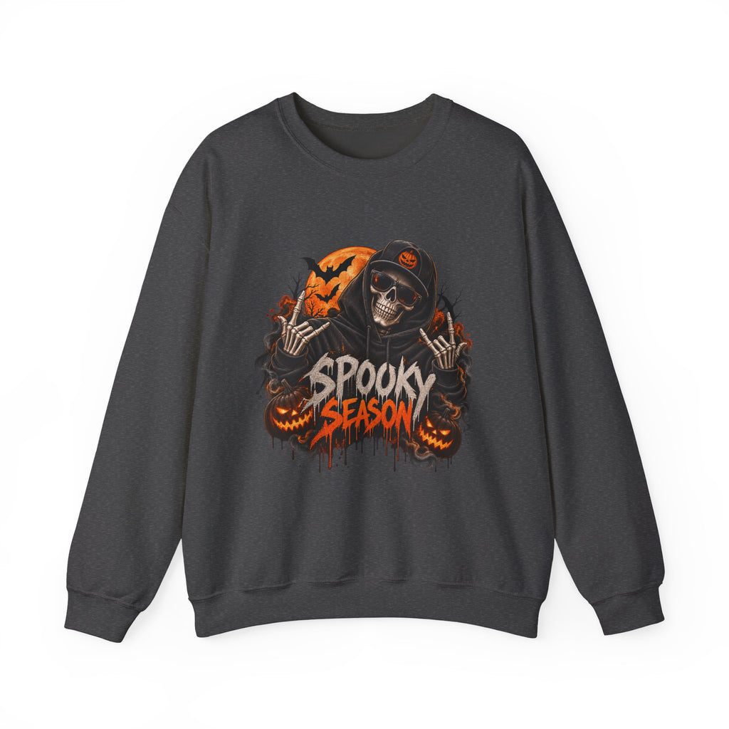 Men’s Spooky Season Halloween Sweatshirt | Skull Pumpkin Crewneck
