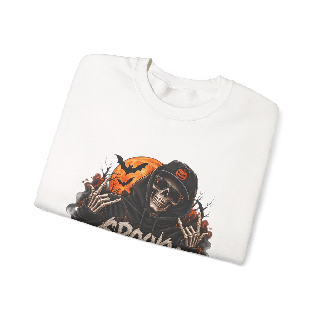 Men’s Spooky Season Halloween Sweatshirt | Skull Pumpkin Crewneck